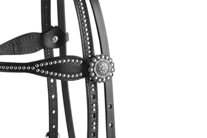 Weaver Back In Black Browband Headstall