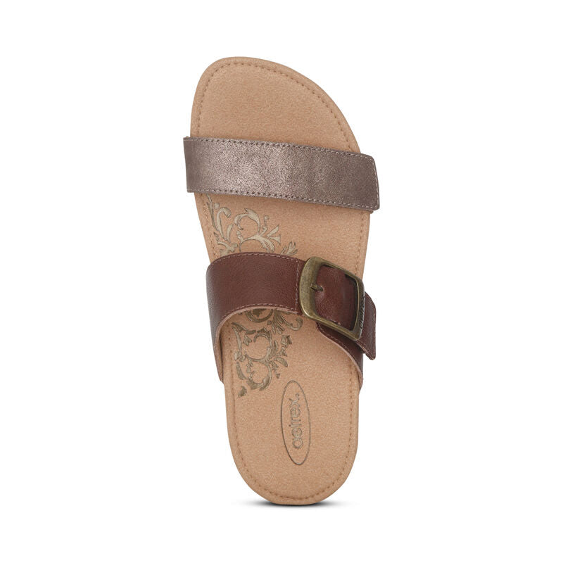 Aetrex Daisy Slide Brown