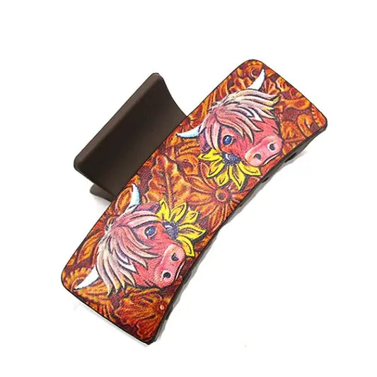Snowing West Western Fuffalo Design Hair Claw