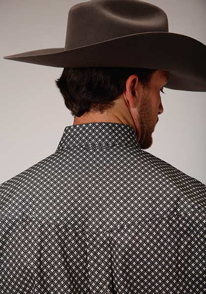 Roper Black/White Allover Print Button Shirt