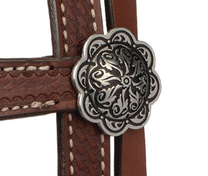 Weaver Brown Basin Cowboy Sliding Ear Headstall