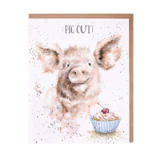 Wrendale Greeting Cards Pig Out!