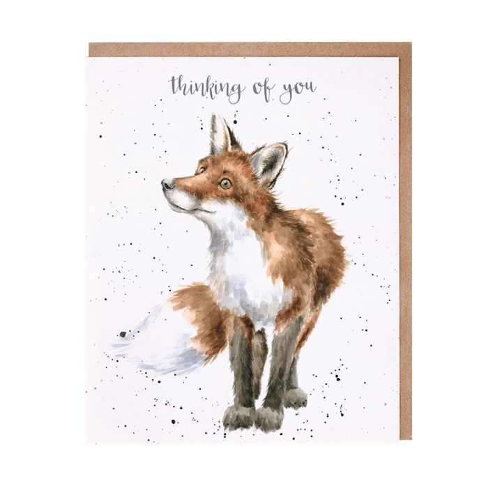 Wrendale Greeting Card Thinking of You Fox