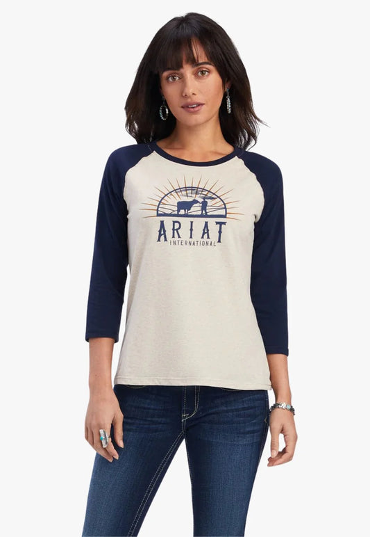 Ariat Womens Real Sunrise Classic 3/4 Sleeve