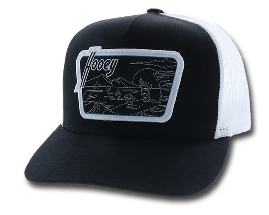 Hooey Black/White Large Patch Hat