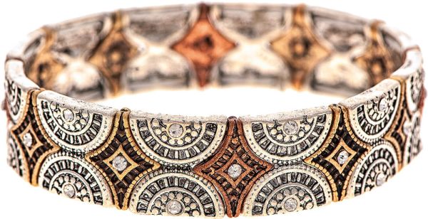 Rain Medallion Edge Crystal Bracelet