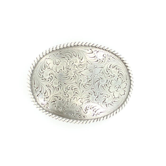 Nocona Silver Scrolling Belt Buckle
