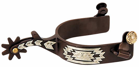 Weaver Men's Engraved German Silver Trim Spurs