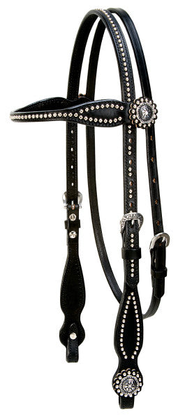 Weaver Back In Black Browband Headstall