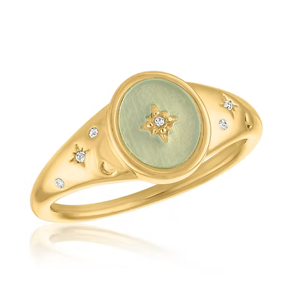 Signet Starburst Layers Ring