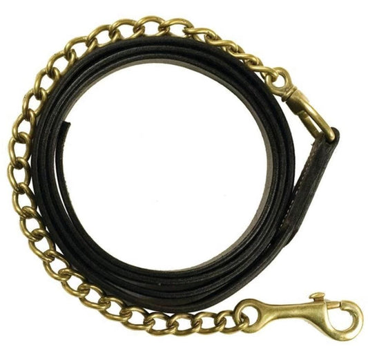 Gatsby Leather Lead with Chain