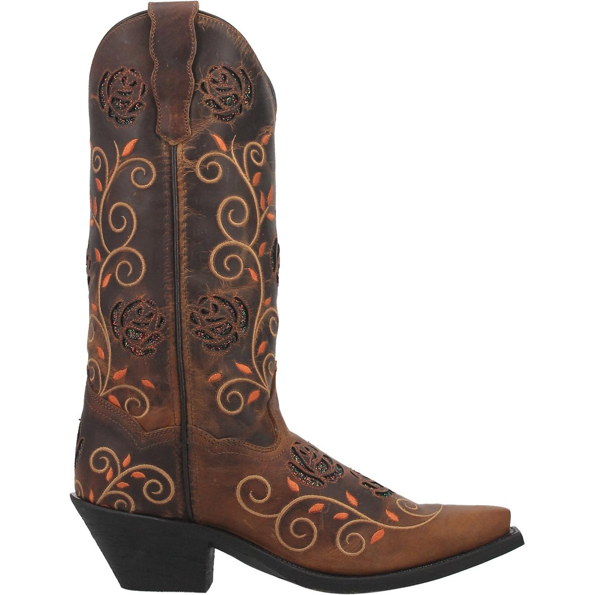 Laredo Brown Rose Snip Toe