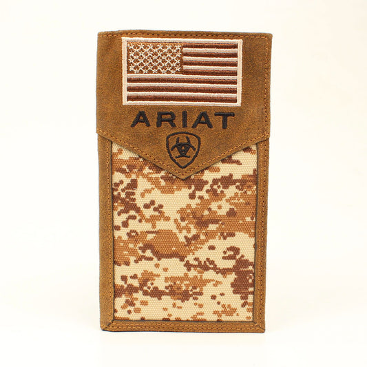 Ariat Digi Camo Embroidered Flag Rodeo Wallet