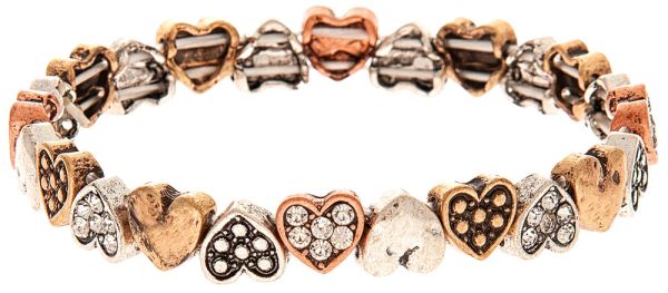 Rain Multi Tiny Pave Hearts Bracelet
