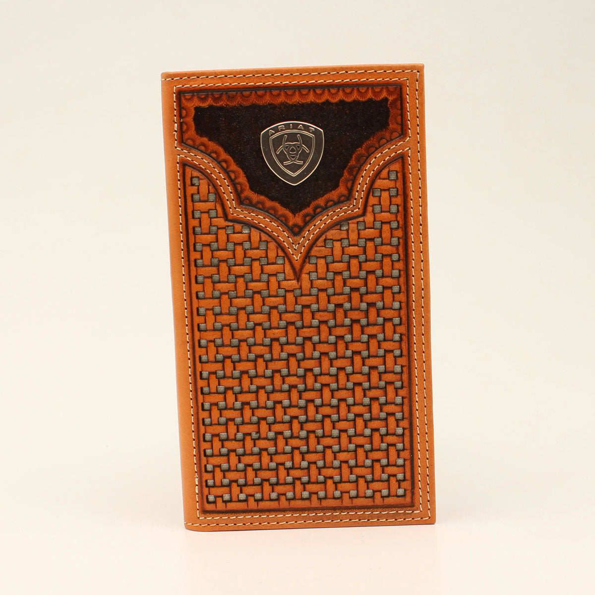 Ariat Basket Weave Cream Inlay Rodeo Wallet