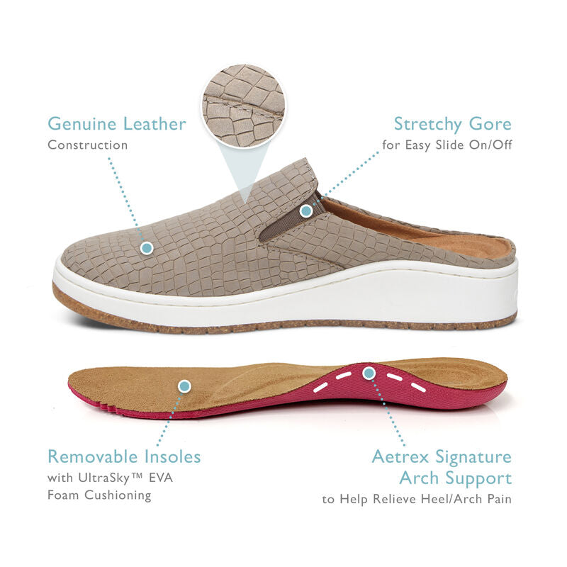 Aetrex Sneaker Mule Sasha Taupe