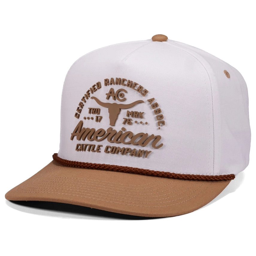 American Cattle Co Certified Ranchers Association Hat White
