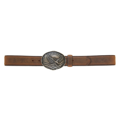 AndWest Tan Eagle Plaque Buckle Belt