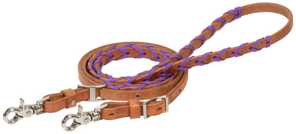 Weaver Leather Barrel Rein with Polyester Lacing
