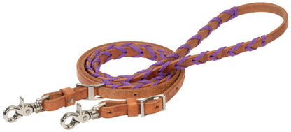 Weaver Leather Barrel Rein with Polyester Lacing