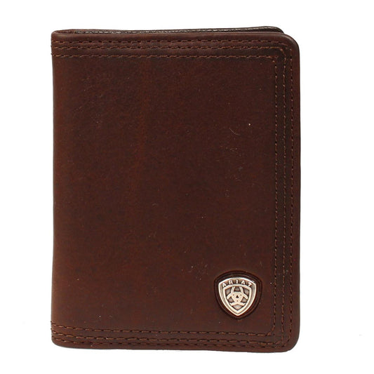 Ariat Copper Oiled Triple Stitch Bifold Wallet