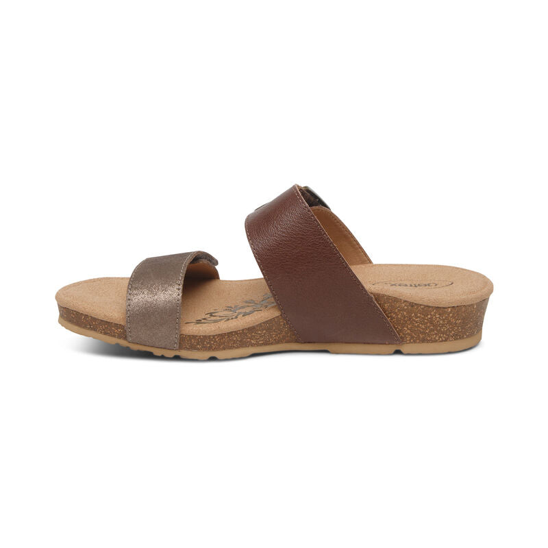 Aetrex Daisy Slide Brown
