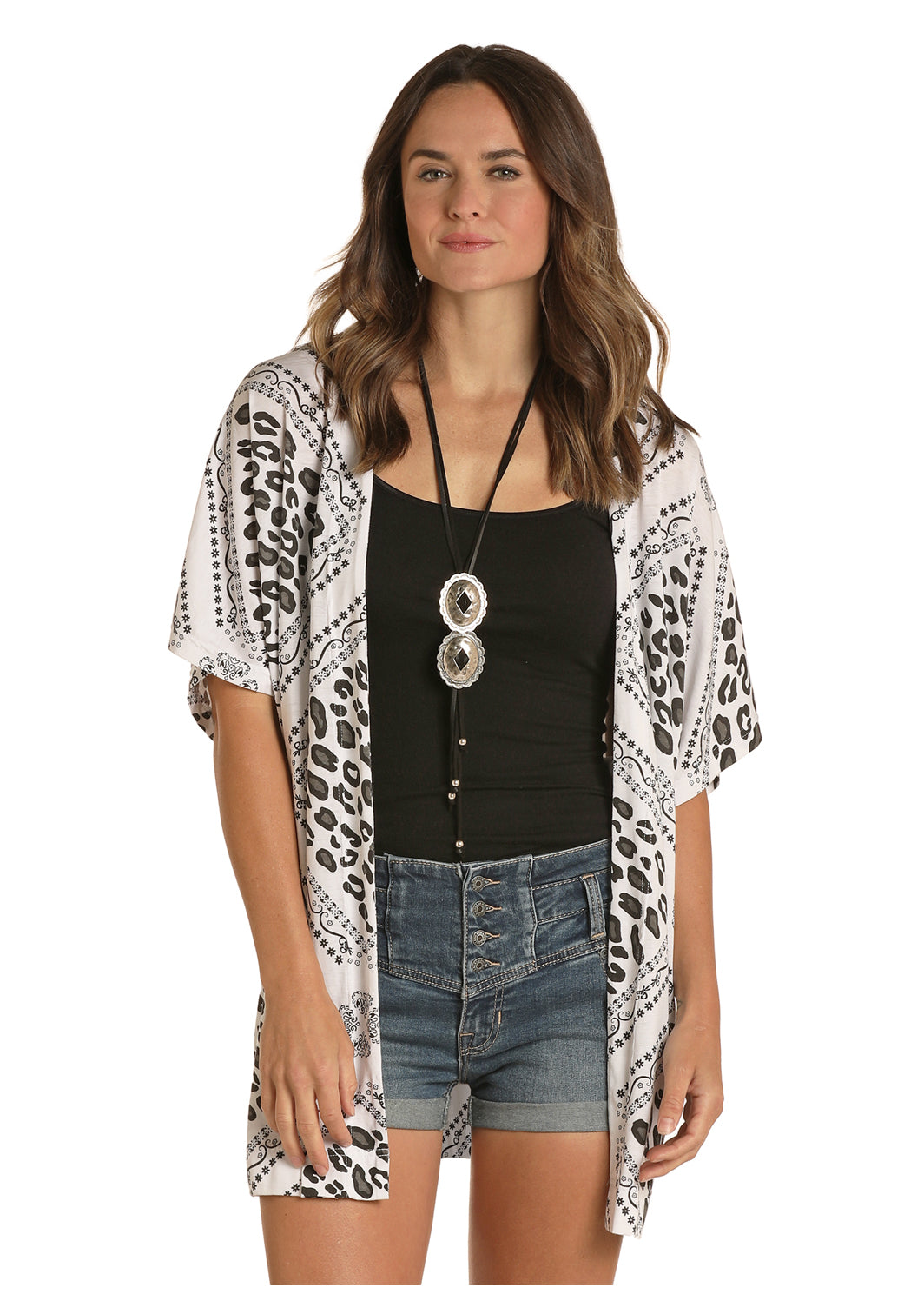 Panhandle Kimono Black/White Print