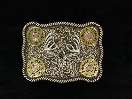 Nocona 12 Gauges/Buck Skull Buckle