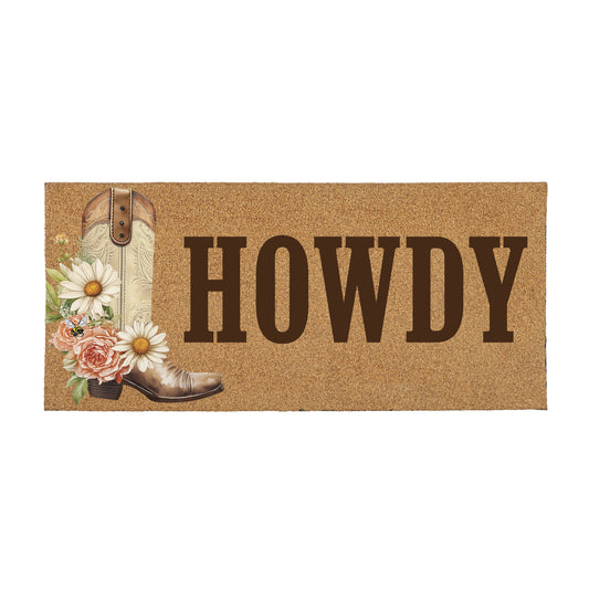 Evergreen Petal & Plow Floral Boots Flocked Coir Sassafras Mat