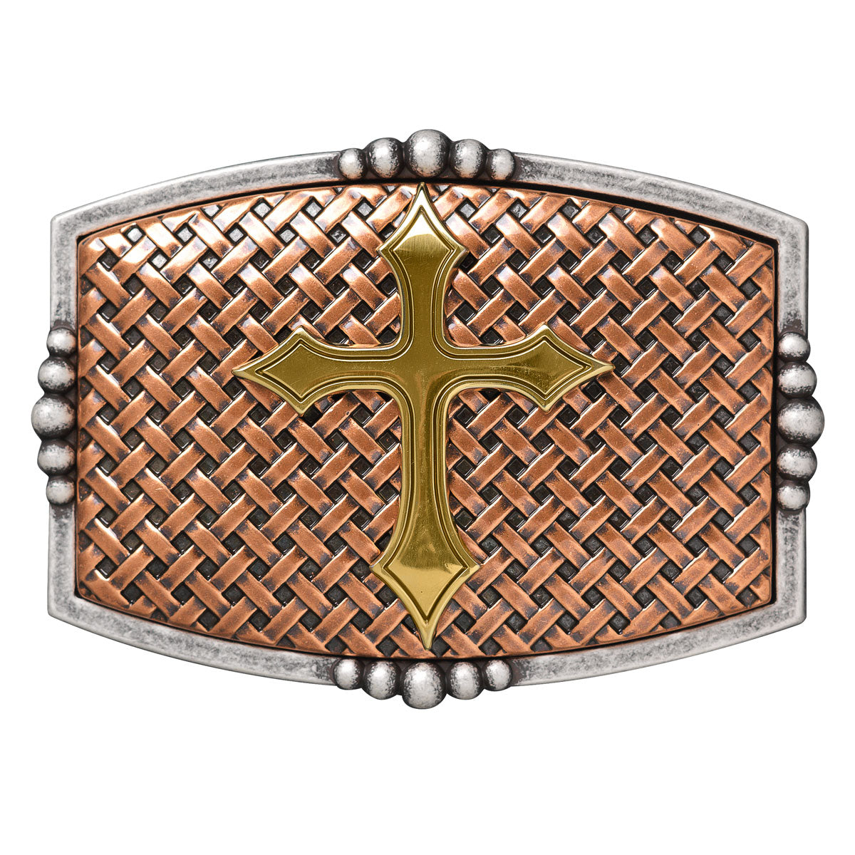 Nocona Gold Cross/copper Weave Buckle