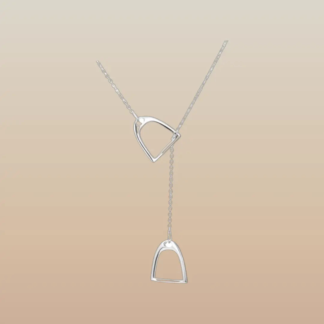 Westrian Sterling Silver Stirrup Equestrian Chain Necklace