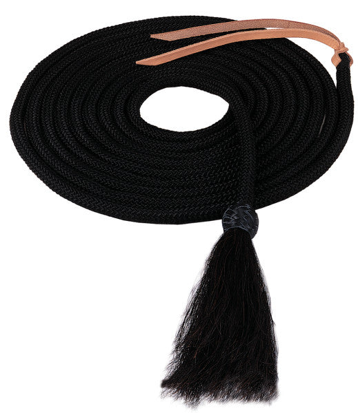 Weaver Nylon Mecate Reins with Horsehair Tassle Black