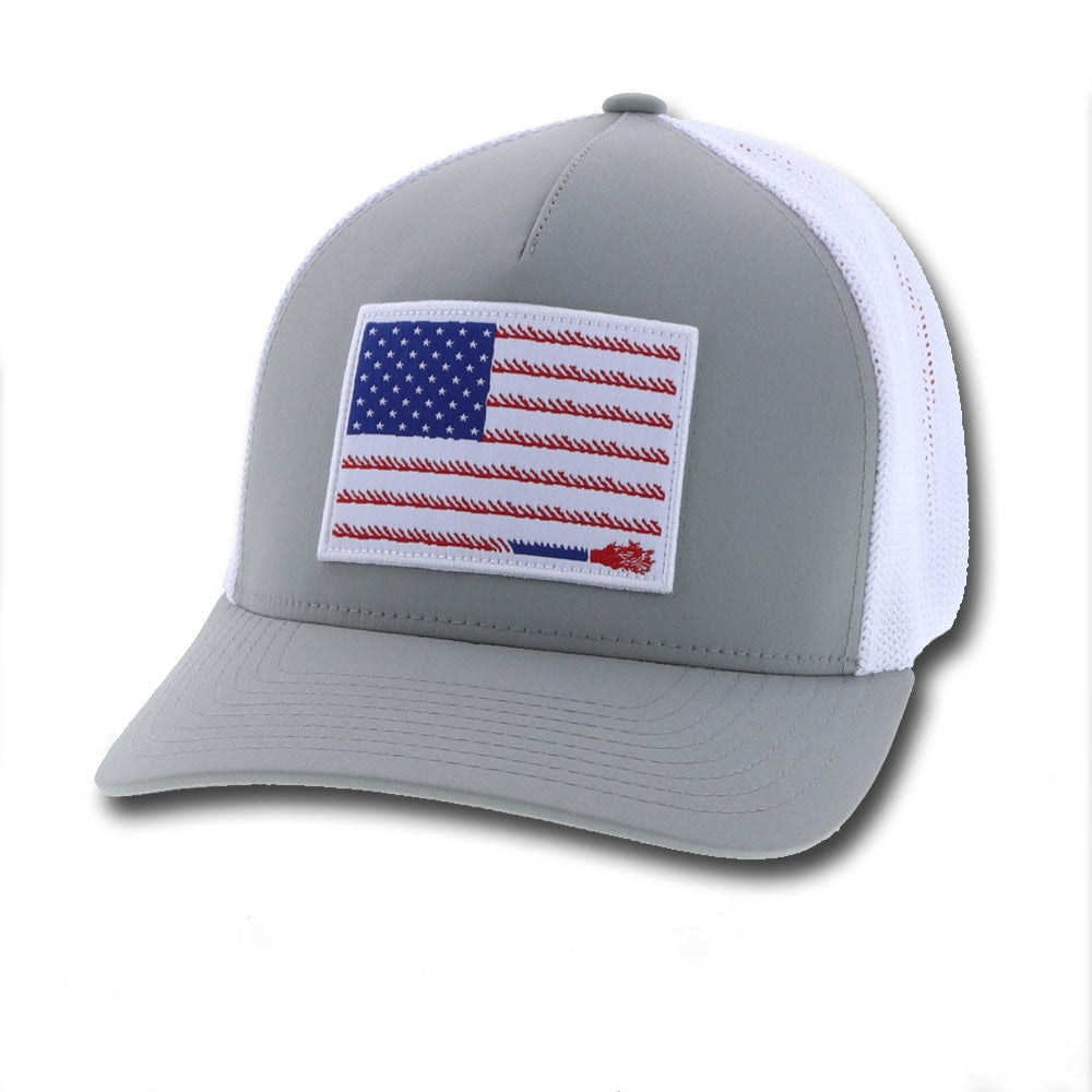 Hooey Cactus Ropes Grey/White Flag Hat