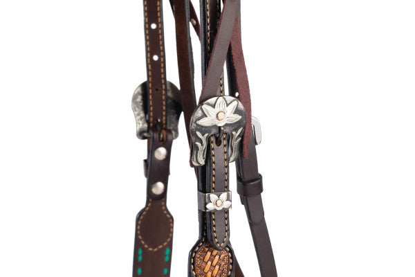 Floral Buckstitch Band Headstall