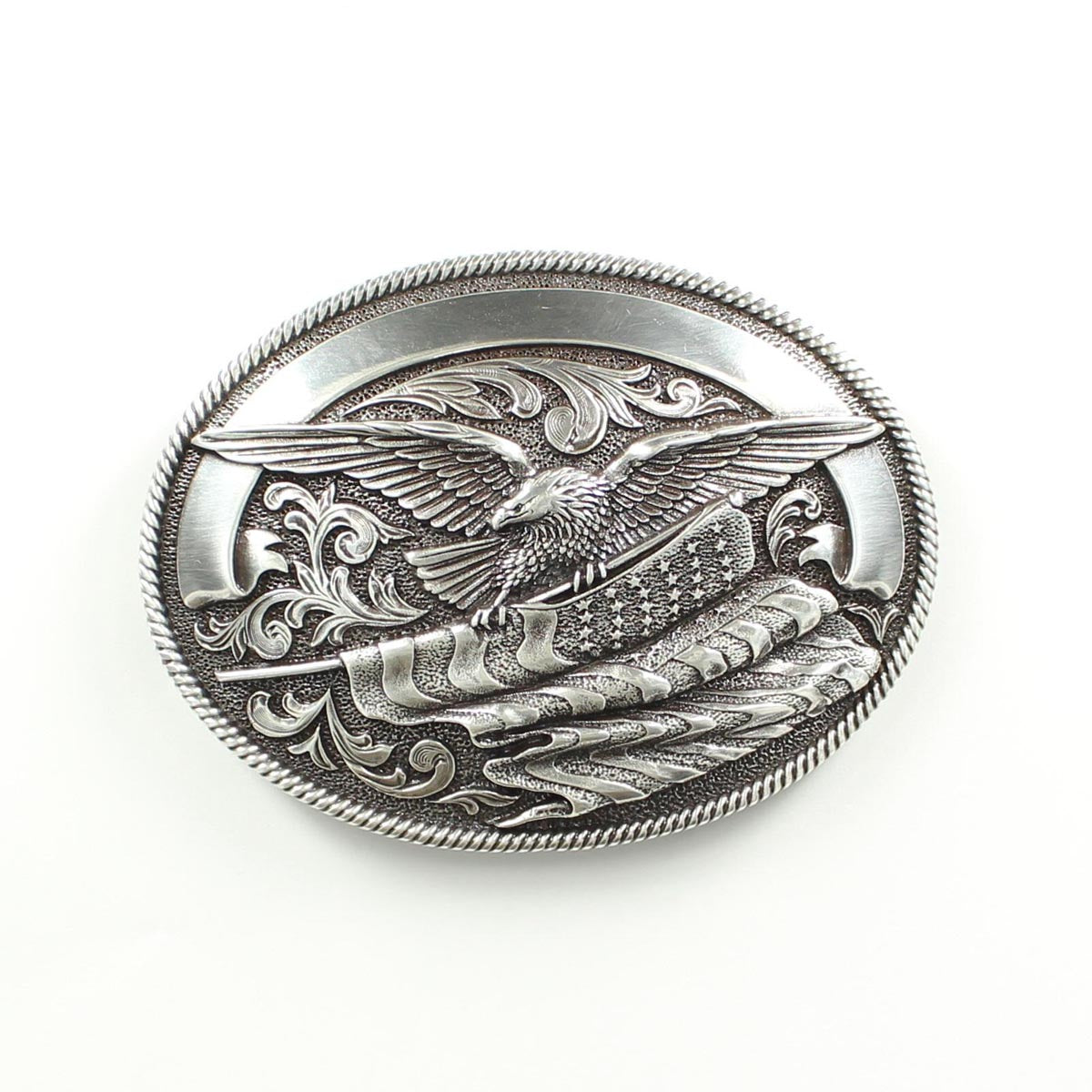 Nocona Eagle Carrying Flag Buckle