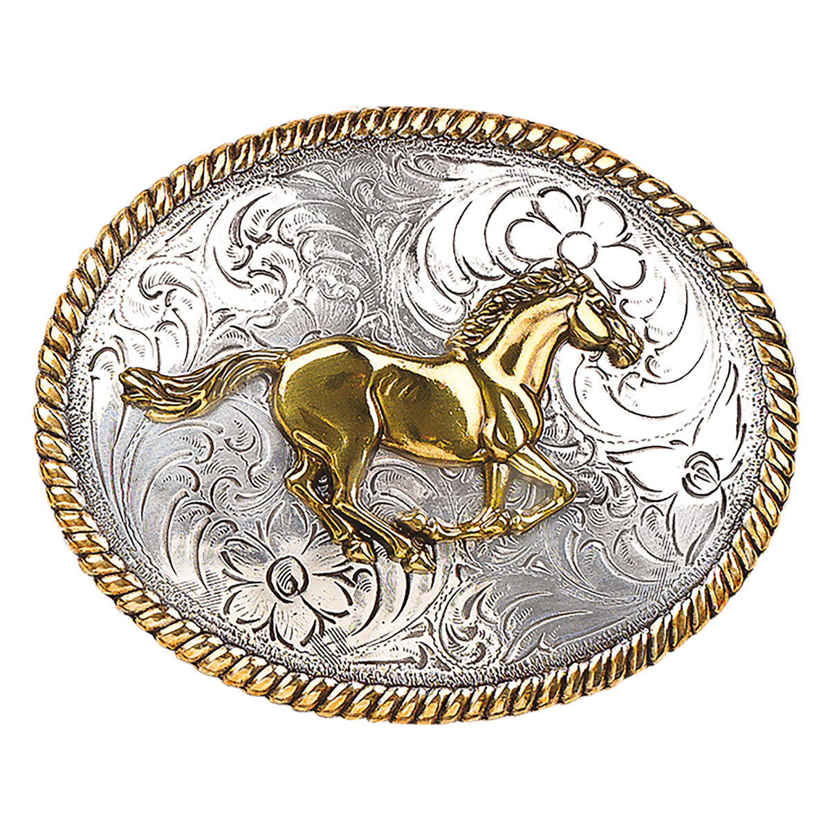 Nocona Gold Running Horse Buckle