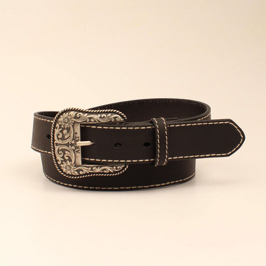 Ariat Single Stitch Floral Buckle Black