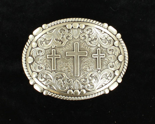 Nocona 3 Crosses Belt Buckle