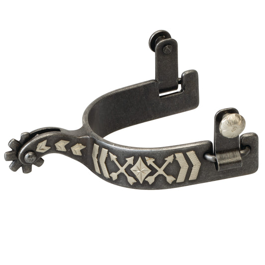 Weaver Mens Arrow Cross Rowel Spur Black
