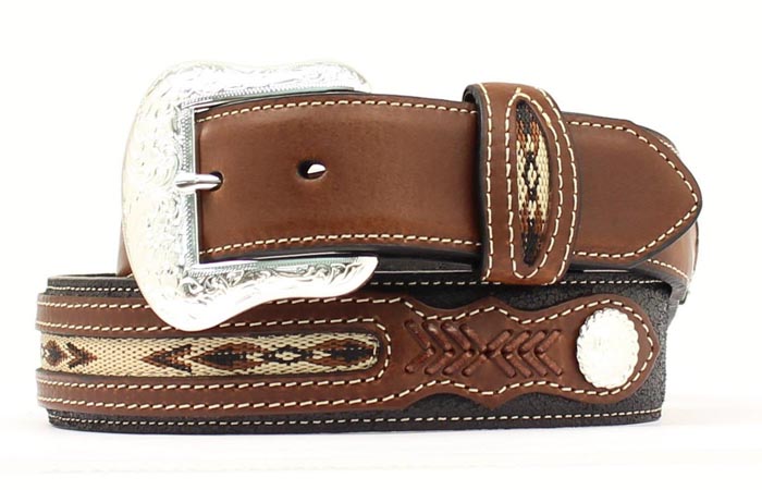 Nocona Fabric Insert/concho Black Belt