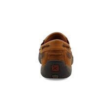 Twisted X Slip on Oiled Saddle/Brown Basket Weave