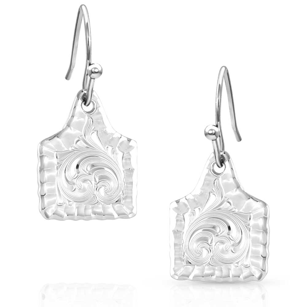 Montana Silver Ear Tag Turquoise Earrings