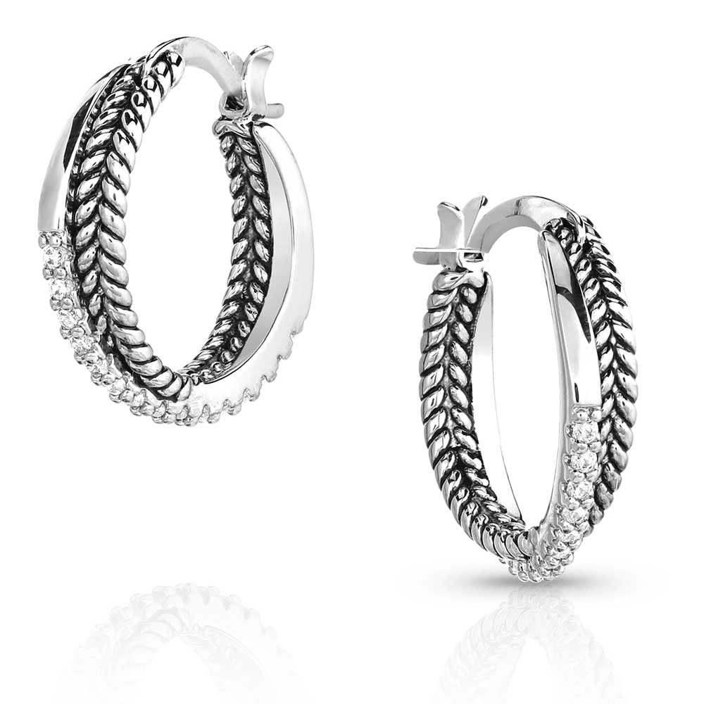 Montana Crystal Crossover Hoop Earrings