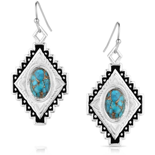 Montana Diamond of the West Turquoise Earrings