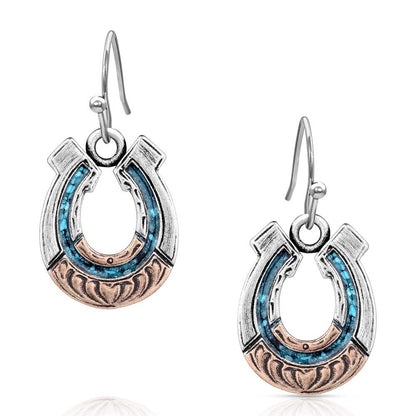 Montana Inner Turquoise Horseshoe Earrings