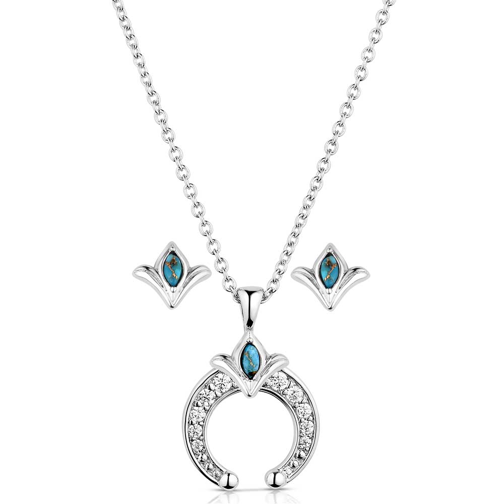 Montana Simple Squash Blossom Crystal Jewelry Set