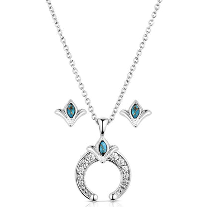 Montana Simple Squash Blossom Crystal Jewelry Set