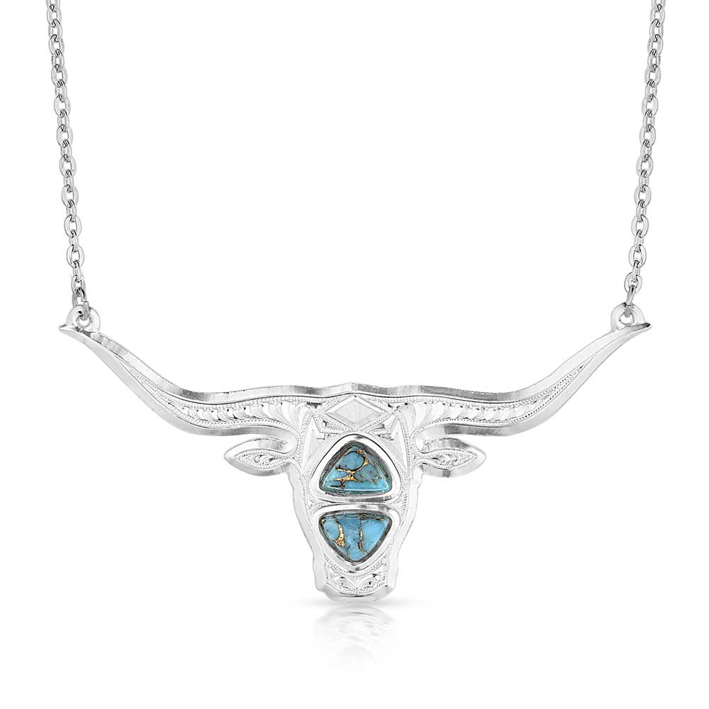 Montana Steerhead Silver Turquoise Necklace