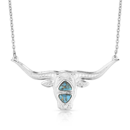 Montana Steerhead Silver Turquoise Necklace