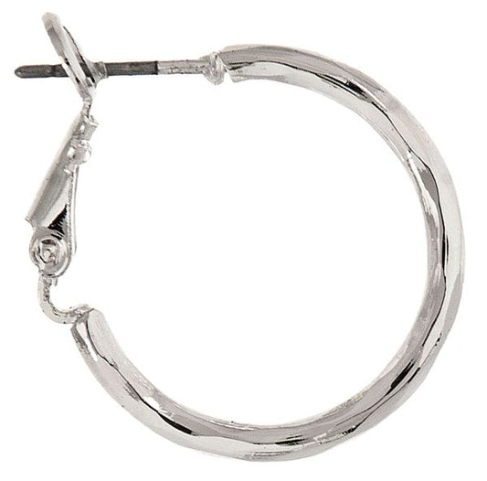 Rain Small Silver Hammered Earring